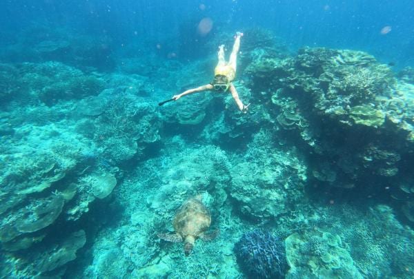 Christy Leung snorkelling on Lady Elliot Island, Queensland © Christy Leung