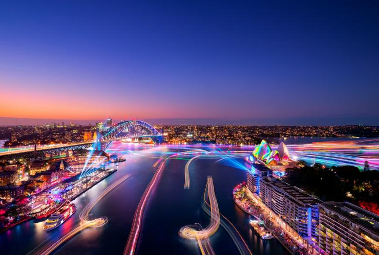 新南威爾士州悉尼的繽紛悉尼燈光音樂節（VIVID）©新南威爾士州旅遊局