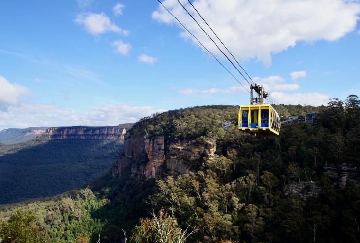 新南威爾士藍山卡通巴觀景世界的觀景高空纜車©新南威爾士州旅遊局
