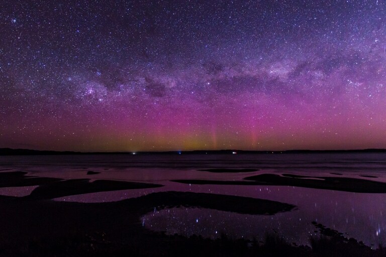 從塔斯曼尼亞的思特雅寒看到的澳洲極光©Dietmar Kahles