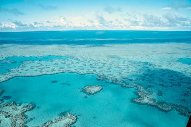 Aerial over Heart Reef in the Whitsunday Islands © Sony HK
