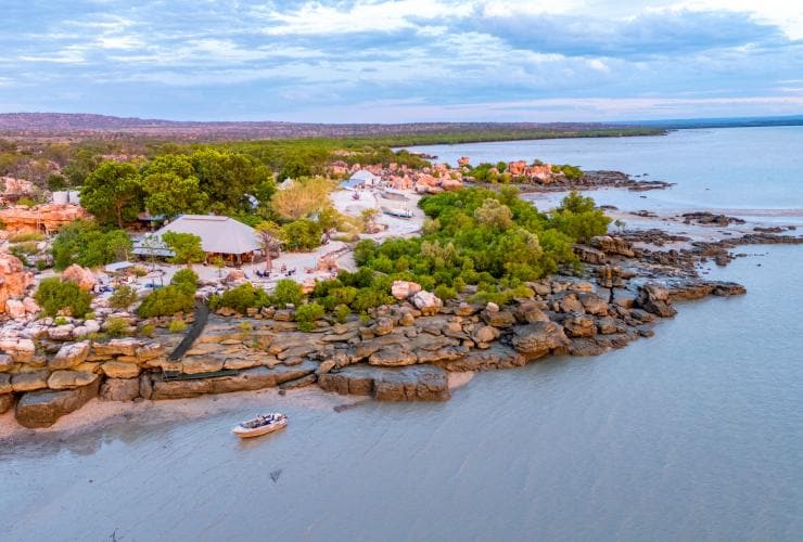 Luftaufnahme des Kimberley Coastal Camp, Westaustralien © Air Adventures 
