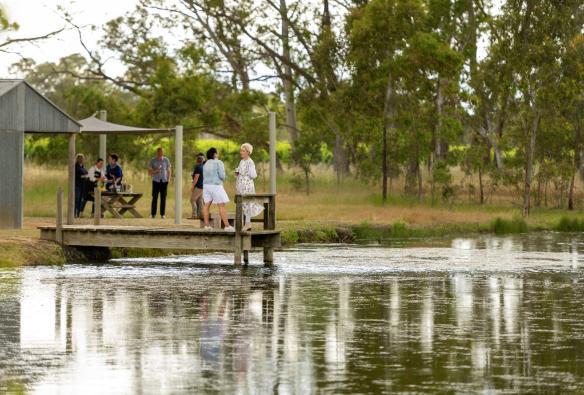 Wine tasting by the lake, Limestone Coast, South Australia © Tourism Australia