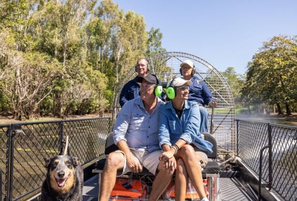 Tour on the airboat at Finniss River Lodge, The Top End, Northern Territory © Tourism Events NT/Helen Orr Finniss River Lodge