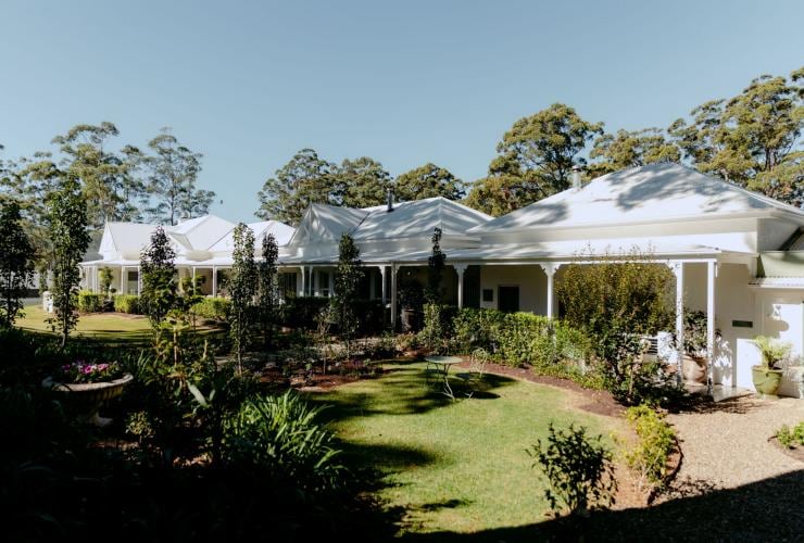 A white cottage amongst a garden, Verandah House Country Estate, Tamborine Mountain, Queensland © Verandah House Country Estate