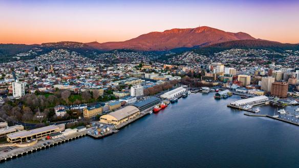 Aerial view of Hobart, Tasmania © Tourism Australia