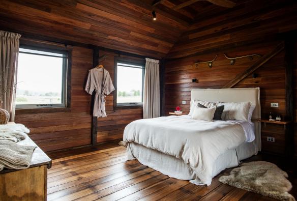 Beautiful wooden interiors of The Stables at Martha Vale Park, East Coast, Tasmania © Stu Gibson