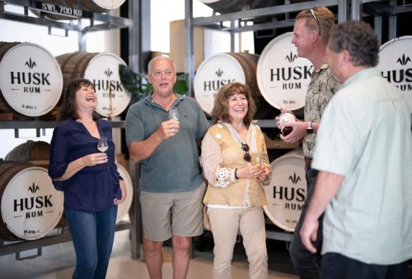 Tour group tasting rum at Husk with Real Byron Tours, Tweed, New South Wales © Tourism Australia
