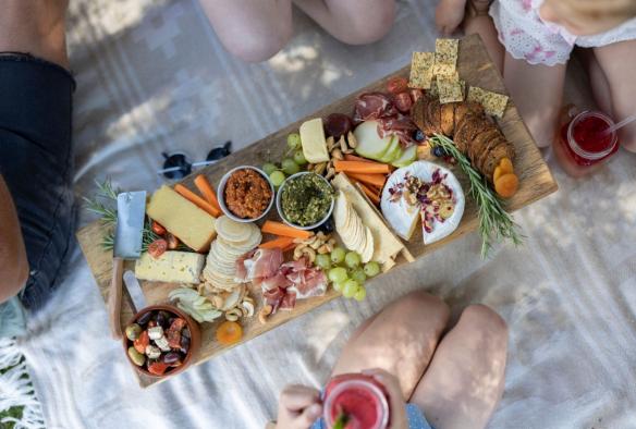 Gourmet food platter, Christmas Hills Raspberry Farm, North West Tasmania, Tasmania © Tourism Australia