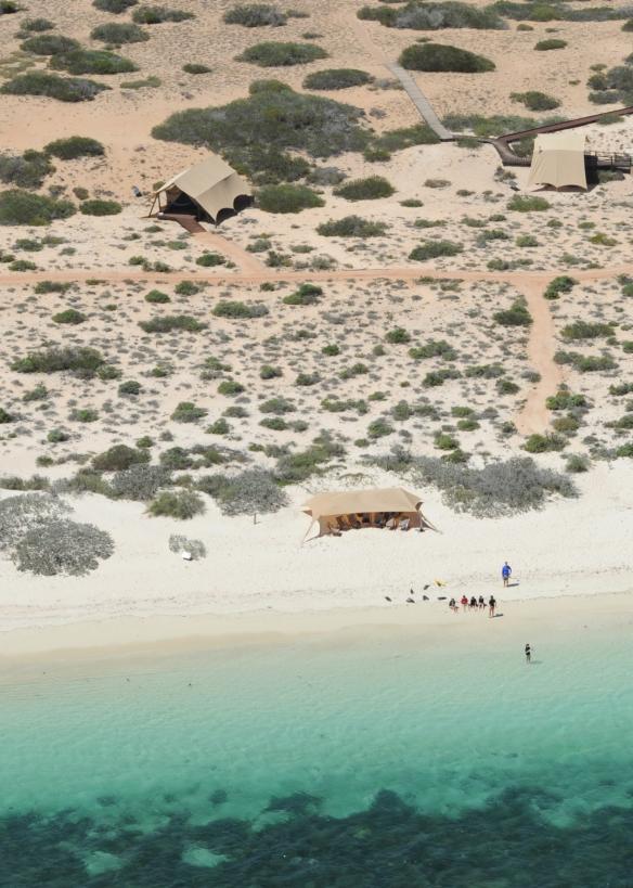 Aerial view of Sal Salis Ningaloo Reef, WA © Sal Salis Ningaloo Reef
