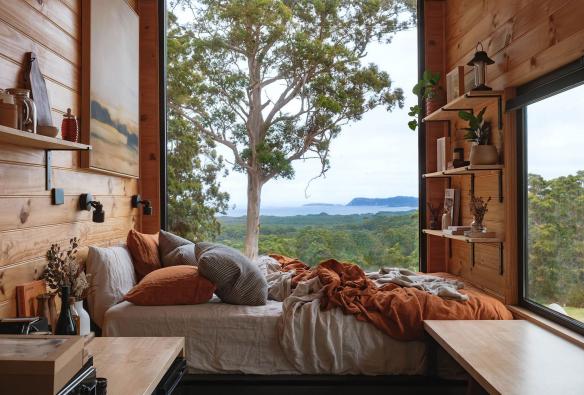Bedroom, Heyscapes Cabin, Denmark, Western Australia © Rachel Claire