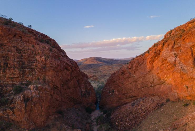Aerial view of Simpsons Gap, West Macdonnell Ranges, NT © Tourism NT/Backyard Bandits