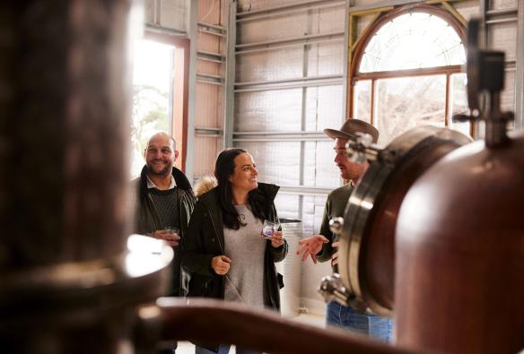 Tour guide at Bathurst Grange Distillery, Bathurst, New South Wales © Destination NSW
