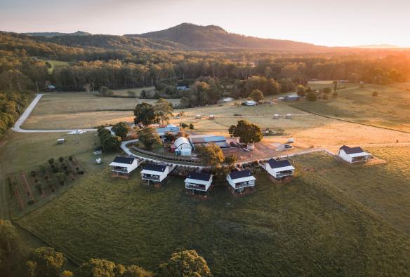 Aerial view of Seven Peaks Farm Stay, Sunshine Coast, Queensland © Seven Peaks Farm Stay