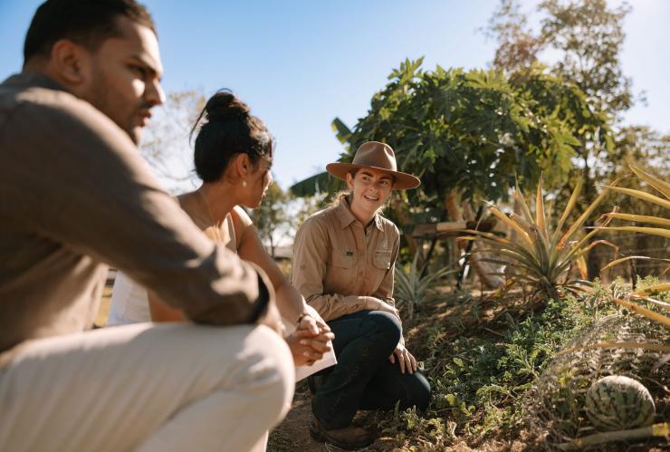 Couple and a guide at the Bullo River Station, Baines, Northern Territory © Tourism Australia
