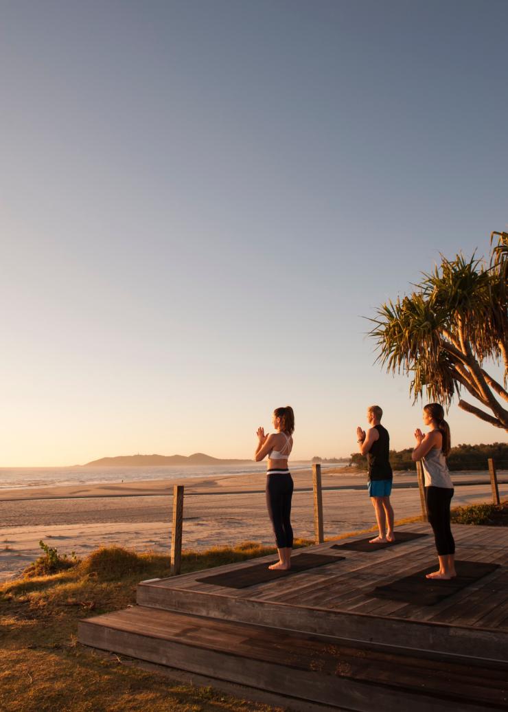 Sunrise Yoga, Elements of Byron Bay, Byron Bay, NSW © Destination NSW