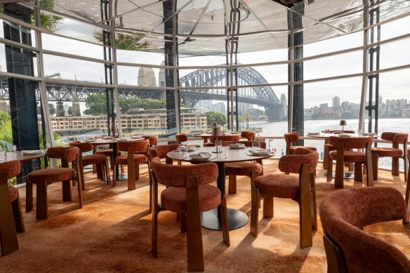Chic dining room with a view of the Sydney Harbour Bridge at The Oriana, Sydney, New South Wales © The Oriana