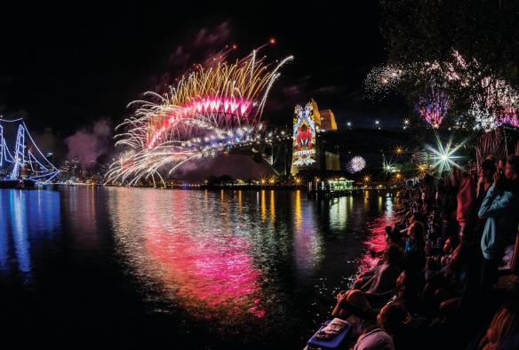 Fuochi d'artificio di Capodanno, Sydney, New South Wales © Destination NSW