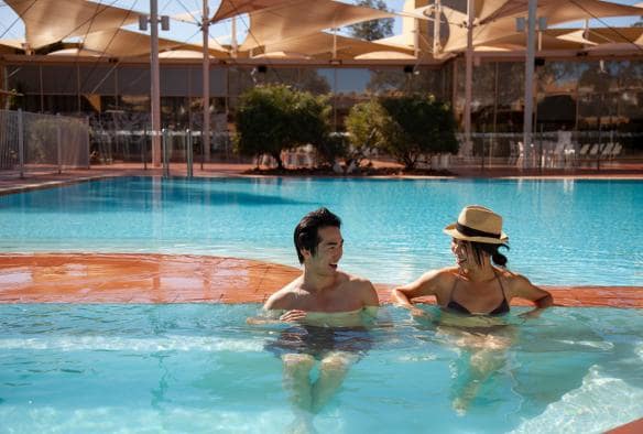Sails in the Desert pool, Ayers Rock Resort, Uluru, NT © Tourism Northern Territory