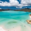 Aerial view looking towards Whitehaven Beach from Hill Inlet in the Whitsundays ©  Tourism and Events Queensland