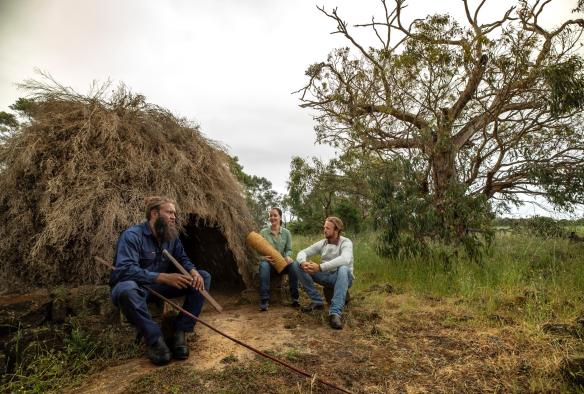 A guided tour with an Aboriginal guide at Budj Bim Cultural Landscape, Southwestern Victoria © Visit Victoria 