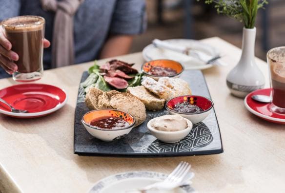 A plate of native food at Brambuck National Park and Cultural Centre, Grampians, Victoria © Tourism Australia
