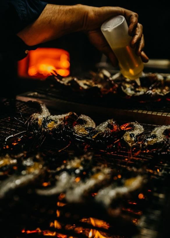 Food over a fire at Firedoor, Surry Hills, New South Wales © Nikki To 