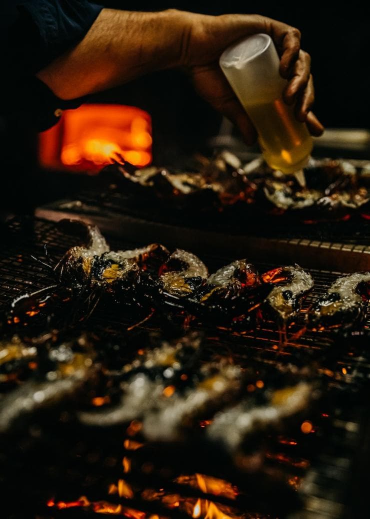 Food over a fire at Firedoor, Surry Hills, New South Wales © Nikki To 