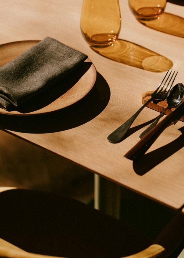 Plate setting on the table at Restaurant Botanic, Adelaide, South Australia © Jonathan van der Knaap 
