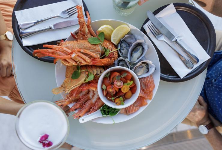 Seafood platter at The Terrace Rooftop Bar, Brisbane, Queensland © Tourism Australia