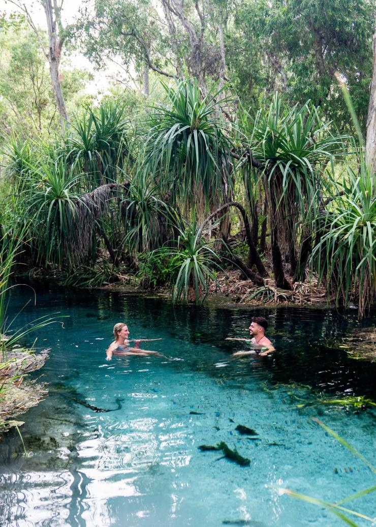 Relaxing at Bitter Springs, Elsey National Park, NT © Tourism NT