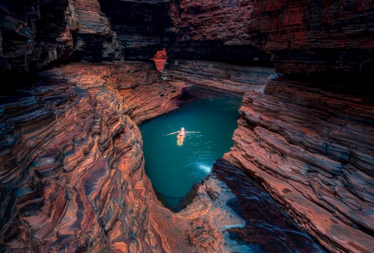 Kermit’s Pool, Karijini National Park, Western Australia © Australia’s North West/CJ Maddock