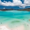Aerial view looking towards Whitehaven Beach from Hill Inlet in the Whitsundays ©  Tourism and Events Queensland
