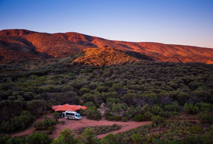 Larapinta Trail by World Expeditions, Charlie's Camp, West MacDonnell Ranges, NT © World Expeditions / Great Walks of Australia