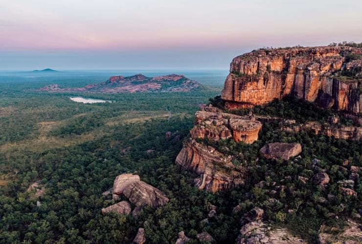 Aerial view of large rock escarpments at Nourlangie Rock, Kakadu National Park, Northern Territory © Tourism Australia